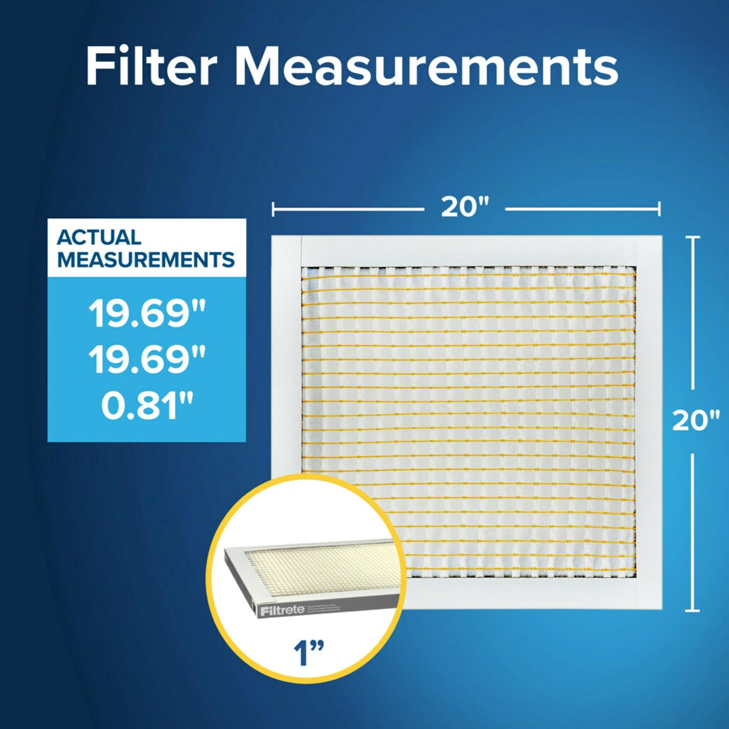 Filtrete 20x20x1 AC Furnace Air Filter, MERV 5, MPR 300, Capture Unwanted Particles, 3-Month Pleated 1-Inch Electrostatic Air Cleaning Filter, 6-Pack (Actual Size19.69x19.69x0.81 in)