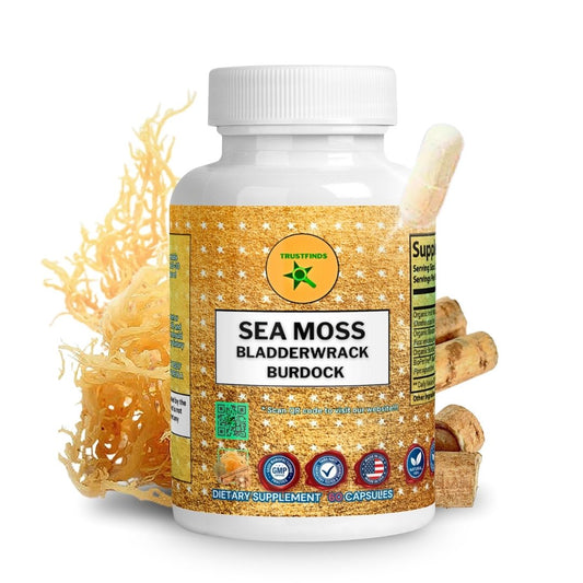 Trustfinds Sea Moss Plus - Organic Capsules Plus Bladderwrack & Burdock Root | Immunity Supplement Pills - 1 Pack