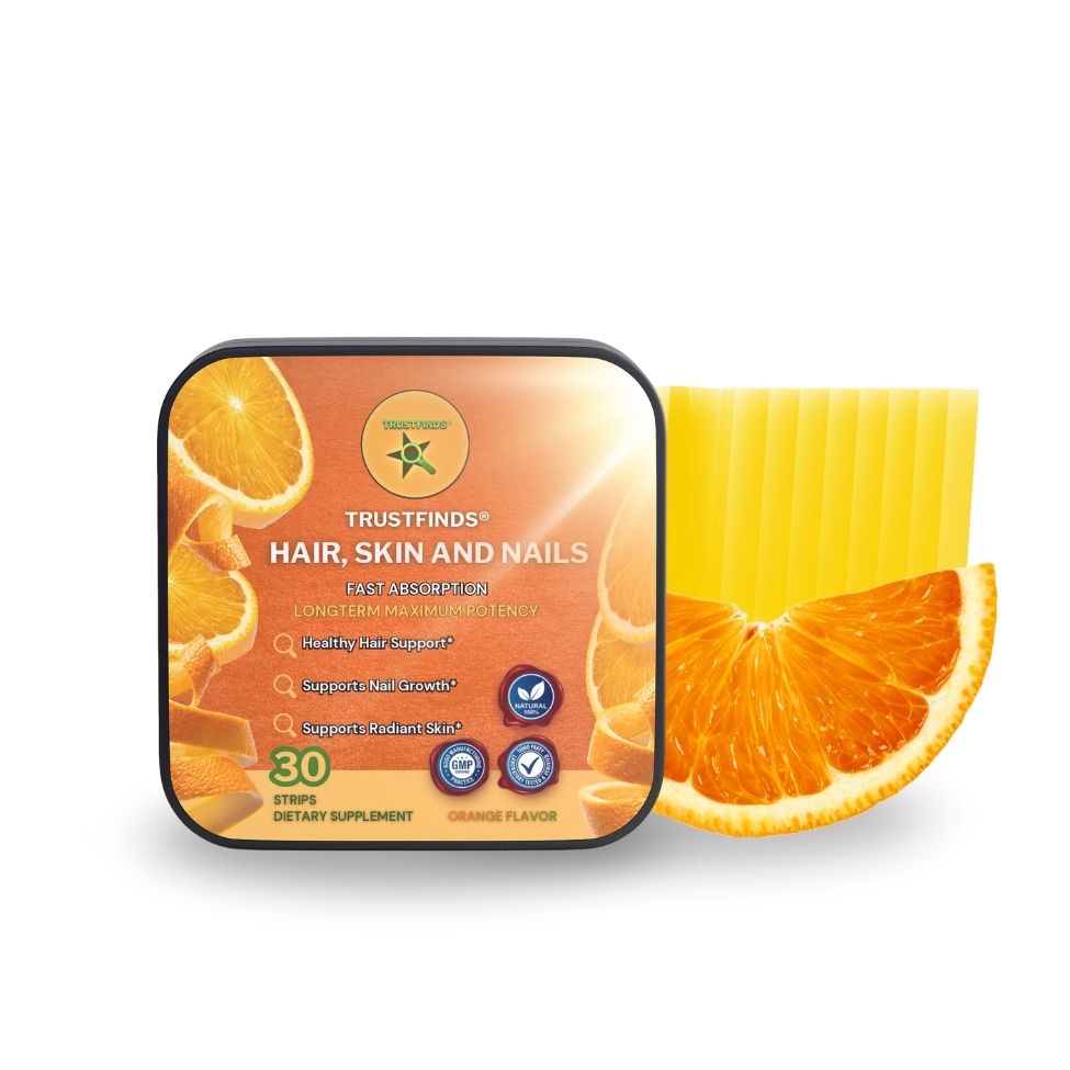 Hair Skin and Nails Supplement Strips- Supports Healthy Hair - Vegan biotin Vitamins for Women & Men Supports Faster Hair Growth, Stronger Nails, Healthy Skin, Extra Strength