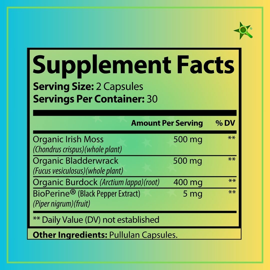 Trustfinds Sea Moss Plus - Organic Capsules Plus Bladderwrack & Burdock Root | Immunity Supplement Pills - 1 Pack