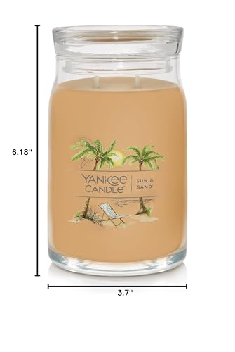 Yankee Candle Pink Sands Scented, Classic 22oz Large Jar Single Wick Candle, Over 110 Hours of Burn Time, Perfect for Creating Relaxing Atmosphere