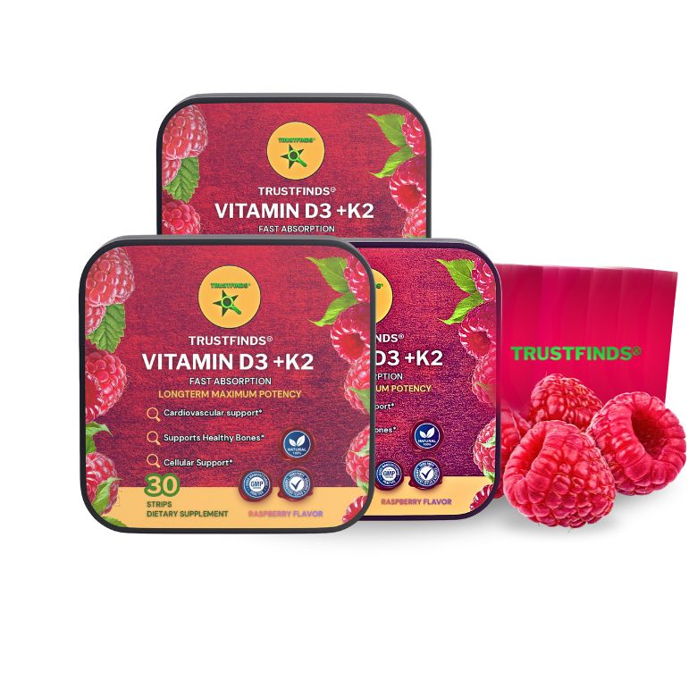(3 Pack) Long Term Potency Vitamin D3 K2 Supplement 2000 IU - Fast-Absorbing Oral Strips for Bone & Heart Health - Vitamin D K2 Plant-Based Formula - D3K2 - High-Potency Vitamina D3 con K2- Non GMO - Sugar-Free (30 Count)