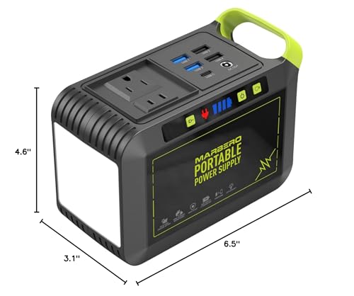 MARBERO 237Wh Solar Generator with Solar Panel Included Portable Power Station 300W Pure Sine Wave with Foldable Solar Panel 60W Set for Camping Outdoor Hiking Fishing Emergency