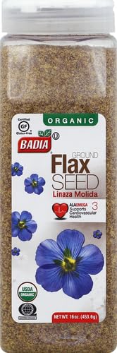 Badia Organic Ground Flax Seed, 16 oz - Superfood High in Fiber & Omega-3, Certified Organic, Non-GMO, Baking, Smoothies & Cooking