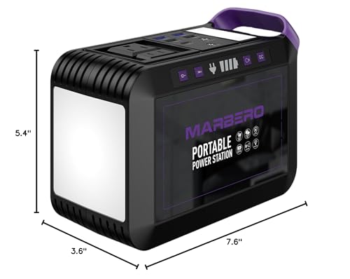 MARBERO 237Wh Solar Generator with Solar Panel Included Portable Power Station 300W Pure Sine Wave with Foldable Solar Panel 60W Set for Camping Outdoor Hiking Fishing Emergency
