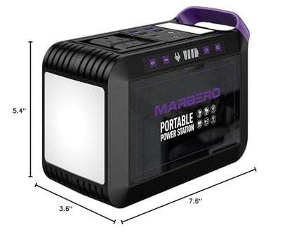 MARBERO 237Wh Solar Generator with Solar Panel Included Portable Power Station 300W Pure Sine Wave with Foldable Solar Panel 60W Set for Camping Outdoor Hiking Fishing Emergency