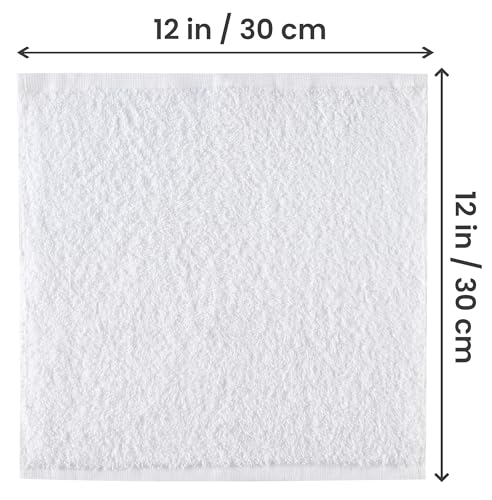 Utopia Towels Cotton Washcloths Set - 100% Ring Spun Cotton, Premium Quality Flannel Face Cloths, Highly Absorbent and Soft Feel Fingertip Towels (24 Pack, White)