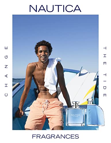 Nautica Voyage Eau de Toilette 3.3 fl oz (Pack of 1), Notes of Apple, Cedarwood, Mimosa, Men's Fragrance, Long Lasting, Everyday Fragrance, Travel Size
