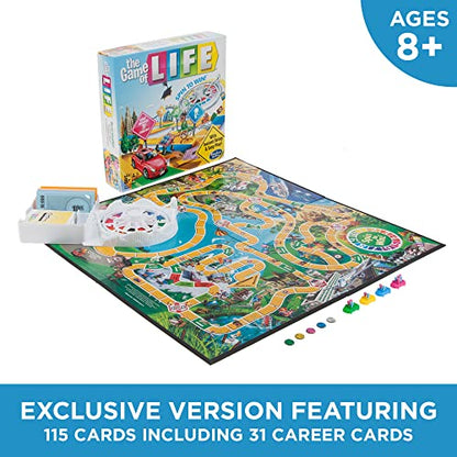 Hasbro Gaming The Game of Life Board Game, Family Games for Kids Ages 8+, Includes 31 Careers, Family Board Games for 2-4 Players, Family Gifts (Amazon Exclusive)