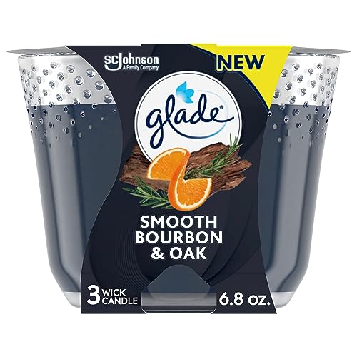 Glade Scented 3-Wick Candle Jar, Coastal Sunshine Citrus, Fragrance Infused with Essential Oils, 6.8 oz