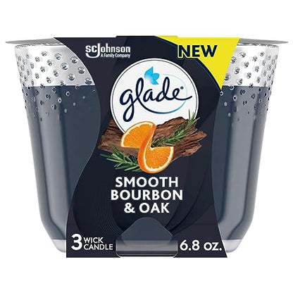 Glade Scented 3-Wick Candle Jar, Coastal Sunshine Citrus, Fragrance Infused with Essential Oils, 6.8 oz