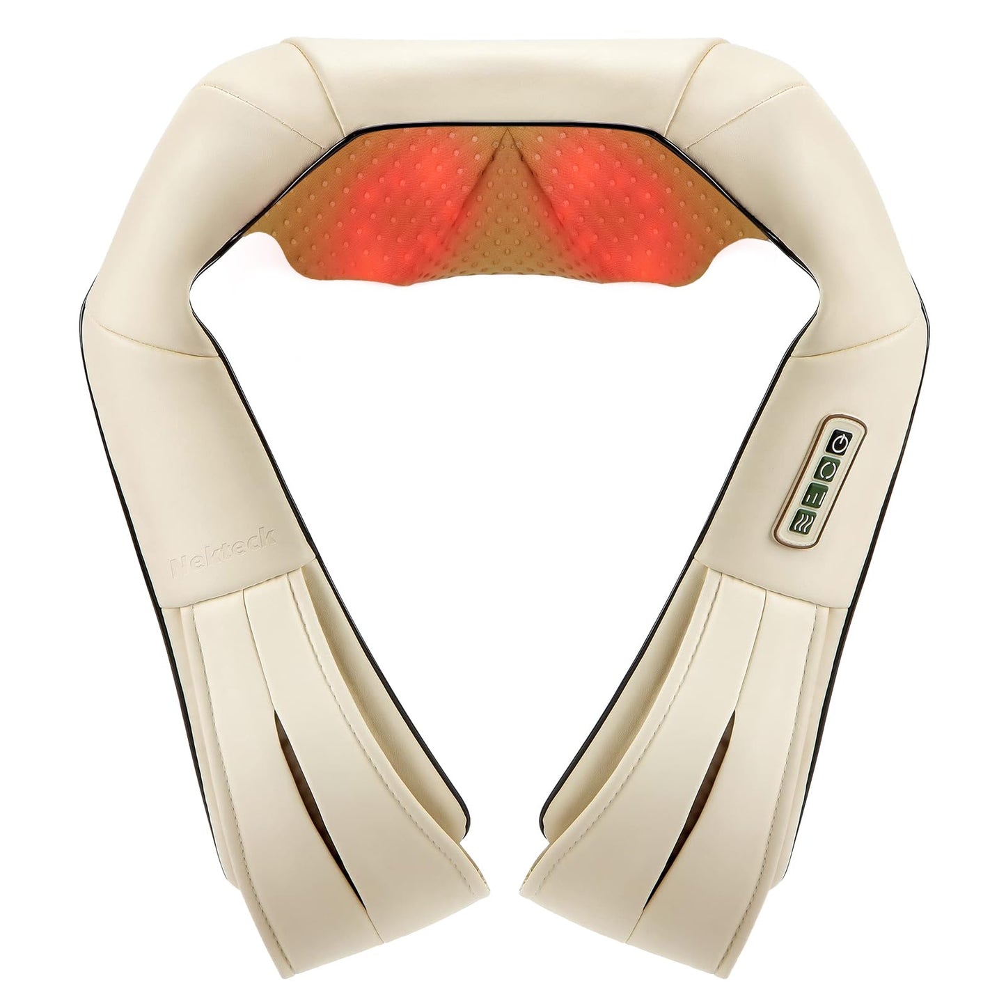 Nekteck Shiatsu Neck Massager for Pain Relief Deep Tissue with Heat, 3D Kneading Massage Pillow Back Shoulder Massagerfor Body Muscle, Plug-in Use for Home Office Car, Gifts for Mom Dad Him Her