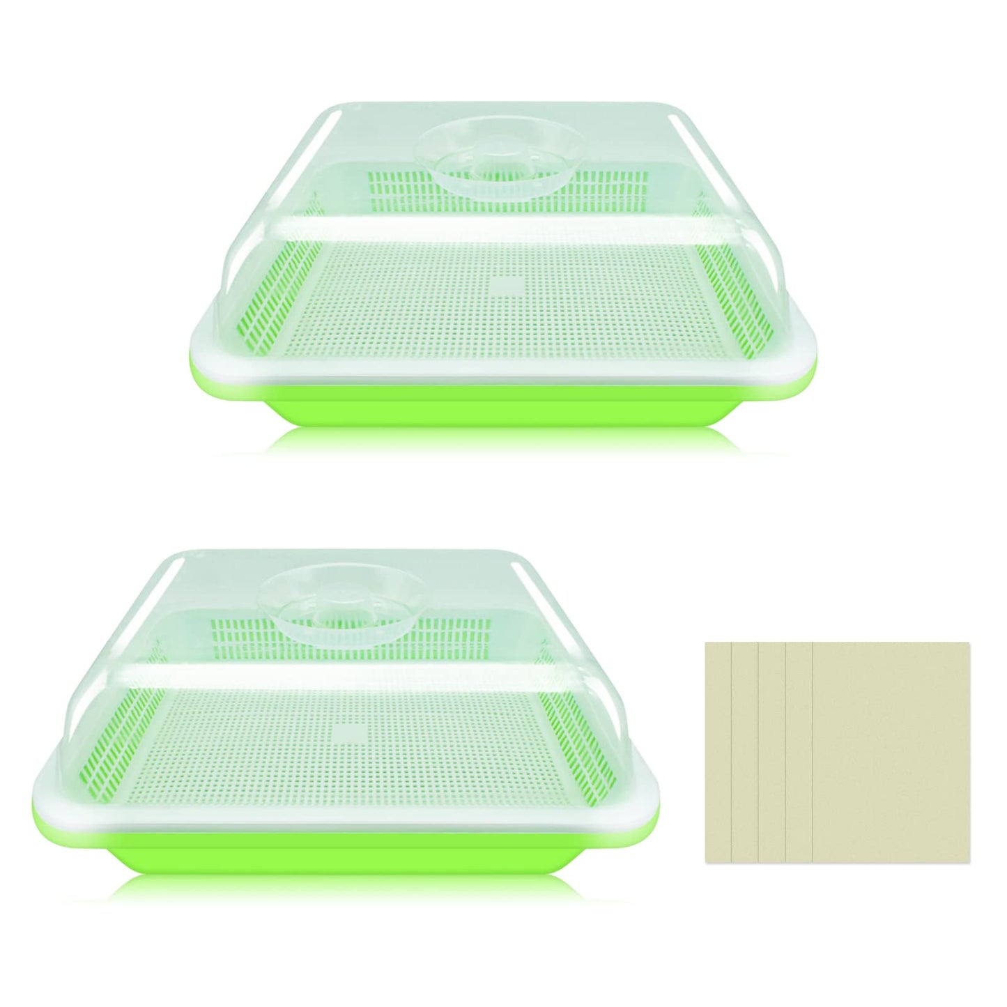 Legigo 8 Pack Seed Sprouter Trays with Lids- Soil-Free Cultivation Germination Tray, BPA Free Micro Greens Growing Trays Seed Sprouting Trays Kit with Germinating Paper for Wheatgrass, Beans and More