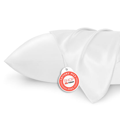 Bedsure Satin Pillowcase, Similar to Silk Pillow Cases Queen Size Set of 2, Cooling Pillow Case Covers with Envelope Closure, Room Decor Valentine Gifts for Women Men, Silver Grey, 20x30 Inches, 2pcs