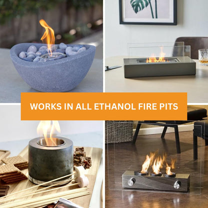 ROUNDFIRE Premium 6 x 1 Liter - Bioethanol Fuel for fireplaces, Stoves and Burners (6 Quart)
