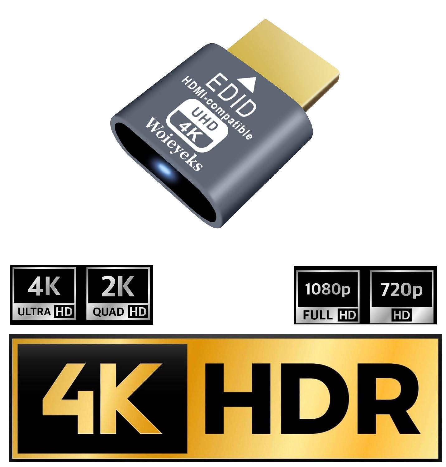 3 Pack HDMI Dummy Plug 4K HDR,Virtual Monitor EDID Emulator, Headless Display Adapter,Supports up to 4k@60Hz,1080@120Hz