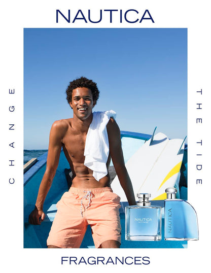 Nautica Voyage Eau de Toilette 3.3 fl oz (Pack of 1), Notes of Apple, Cedarwood, Mimosa, Men's Fragrance, Long Lasting, Everyday Fragrance, Travel Size