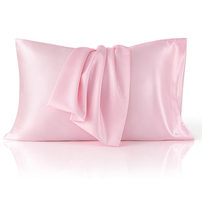 Bedsure Satin Pillowcase, Similar to Silk Pillow Cases Queen Size Set of 2, Cooling Pillow Case Covers with Envelope Closure, Room Decor Valentine Gifts for Women Men, Silver Grey, 20x30 Inches, 2pcs