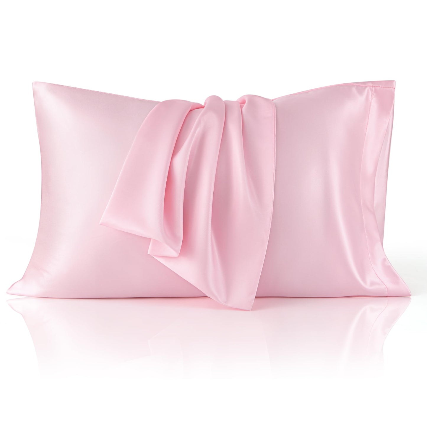 Bedsure Satin Pillowcase, Similar to Silk Pillow Cases Queen Size Set of 2, Cooling Pillow Case Covers with Envelope Closure, Room Decor Valentine Gifts for Women Men, Silver Grey, 20x30 Inches, 2pcs