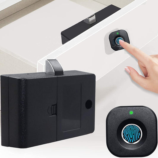 SUMNEW Bluetooth Fingerprint Cabinet Lock, Black, Biometric, 3 Ways To Unlock, USB Keys Unlock