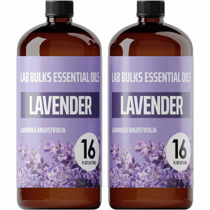 (2-Pack) Lavender Essential Oil for Diffusers, Candles, Hair, Spray, Home – 16 oz Bulk