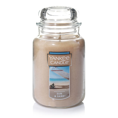 Yankee Candle Pink Sands Scented, Classic 22oz Large Jar Single Wick Candle, Over 110 Hours of Burn Time, Perfect for Creating Relaxing Atmosphere