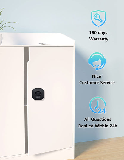 SUMNEW Bluetooth Fingerprint Cabinet Lock, Black, Biometric, 3 Ways To Unlock, USB Keys Unlock
