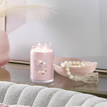 Yankee Candle Pink Sands Scented, Classic 22oz Large Jar Single Wick Candle, Over 110 Hours of Burn Time, Perfect for Creating Relaxing Atmosphere