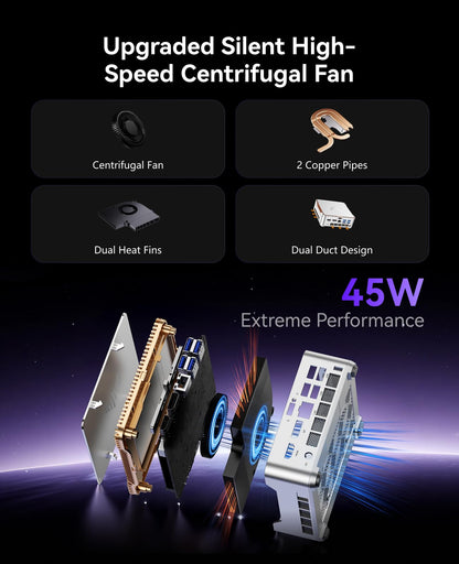 KAMRUI Pinova P2 Mini Gaming PC, Core i5-12600H(Beats 1185G7/12450H), 16GB DDR4 512GB SSD Mini PC, 12C/16T,4.5GHz, Triple 4K Display(DP+HDMI+USB-C)/WiFi6/BT5.2 Mini Computers for Home/Office/Business