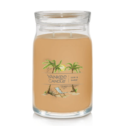 Yankee Candle Pink Sands Scented, Classic 22oz Large Jar Single Wick Candle, Over 110 Hours of Burn Time, Perfect for Creating Relaxing Atmosphere
