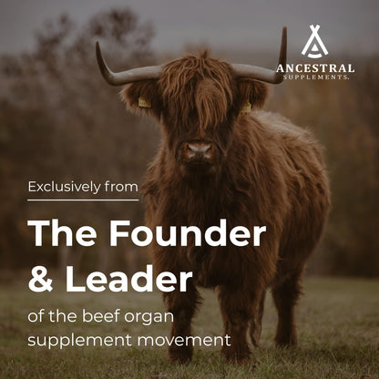 Ancestral Supplements Grass Fed Beef Liver 180 Capsules, Supports Energy Production, Detoxification, Digestion, Immunity and Full Body Wellness, Non-GMO, Freeze Dried Liver Health Supplement
