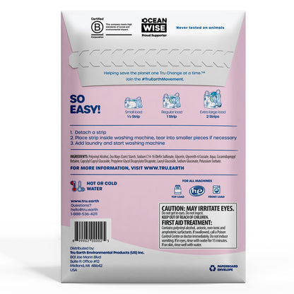 Tru Earth Compact Dry Laundry Detergent - Up to 128 Loads (64 Sheets) - Paraben-Free - Original Eco-Strip Liquidless Detergent, Travel - Fresh Linen | Packaging May Vary