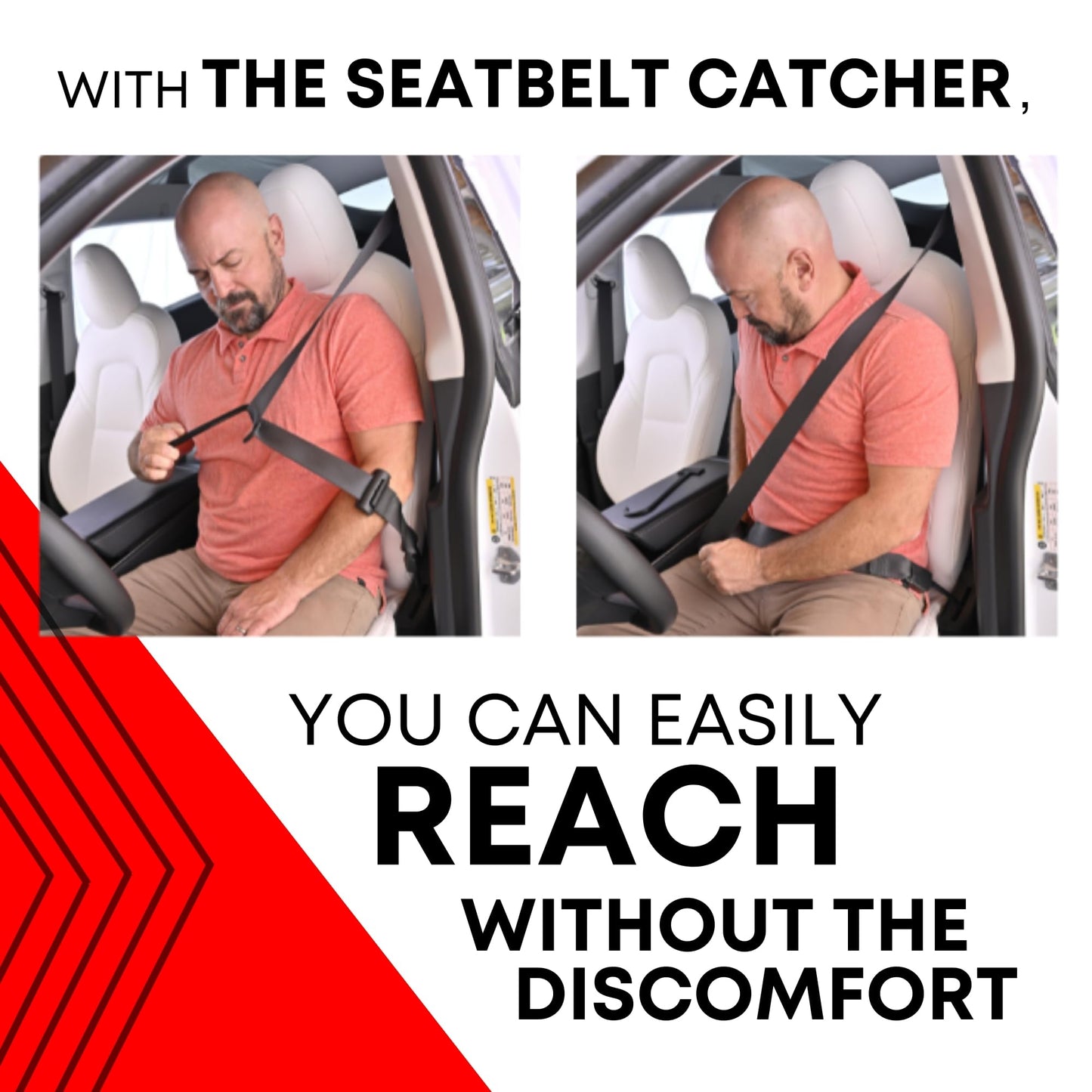 Seatbelt Catcher Seat Belt Aid Grabber - for Elderly & Disabled, Seatbelt Reacher Tool for Seniors with Back, Shoulder, or Elbow Injury, Easy Reach Mobility & Daily Living Aid, 2 Pack, Black