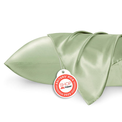 Bedsure Satin Pillowcase, Similar to Silk Pillow Cases Queen Size Set of 2, Cooling Pillow Case Covers with Envelope Closure, Room Decor Valentine Gifts for Women Men, Silver Grey, 20x30 Inches, 2pcs