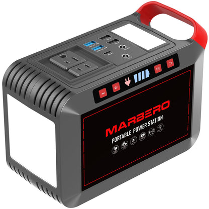 MARBERO 237Wh Solar Generator with Solar Panel Included Portable Power Station 300W Pure Sine Wave with Foldable Solar Panel 60W Set for Camping Outdoor Hiking Fishing Emergency