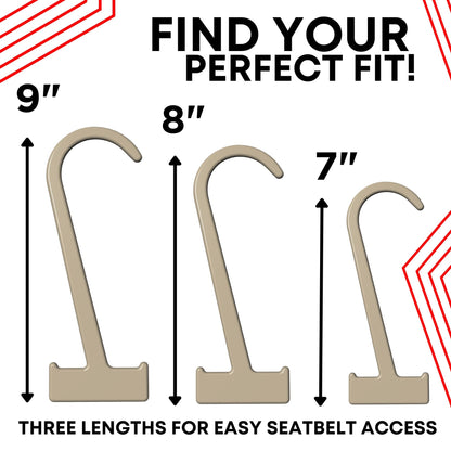 Seatbelt Catcher Seat Belt Aid Grabber - for Elderly & Disabled, Seatbelt Reacher Tool for Seniors with Back, Shoulder, or Elbow Injury, Easy Reach Mobility & Daily Living Aid, 2 Pack, Black