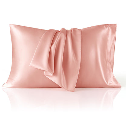 Bedsure Satin Pillowcase, Similar to Silk Pillow Cases Queen Size Set of 2, Cooling Pillow Case Covers with Envelope Closure, Room Decor Valentine Gifts for Women Men, Silver Grey, 20x30 Inches, 2pcs