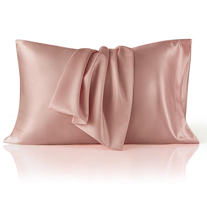 Bedsure Satin Pillowcase, Similar to Silk Pillow Cases Queen Size Set of 2, Cooling Pillow Case Covers with Envelope Closure, Room Decor Valentine Gifts for Women Men, Silver Grey, 20x30 Inches, 2pcs