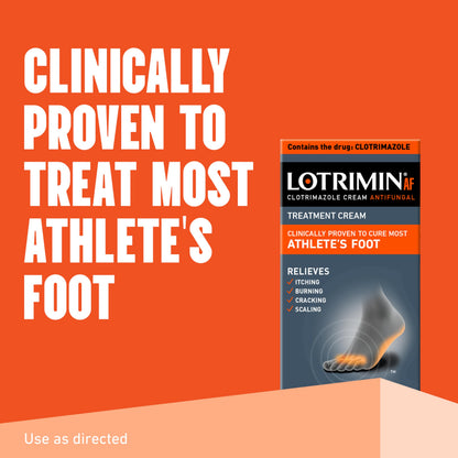 Lotrimin AF Cream: Athlete's Foot 1% Clotrimazole Antifungal Treatment, Clinically Proven Effective, 1.1 Ounce (New Look)