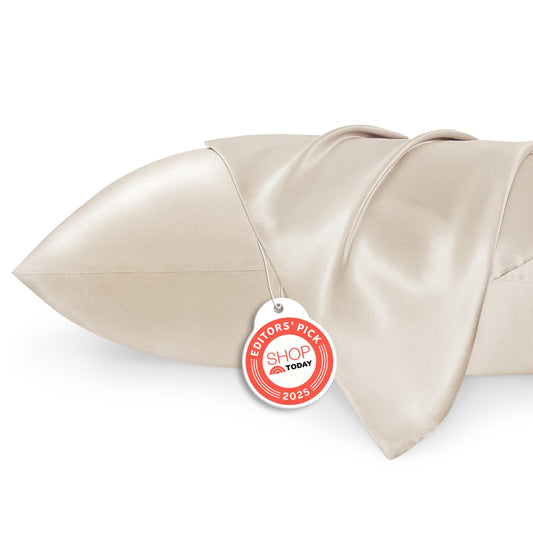 Bedsure Satin Pillowcase, Similar to Silk Pillow Cases Queen Size Set of 2, Cooling Pillow Case Covers with Envelope Closure, Room Decor Valentine Gifts for Women Men, Silver Grey, 20x30 Inches, 2pcs