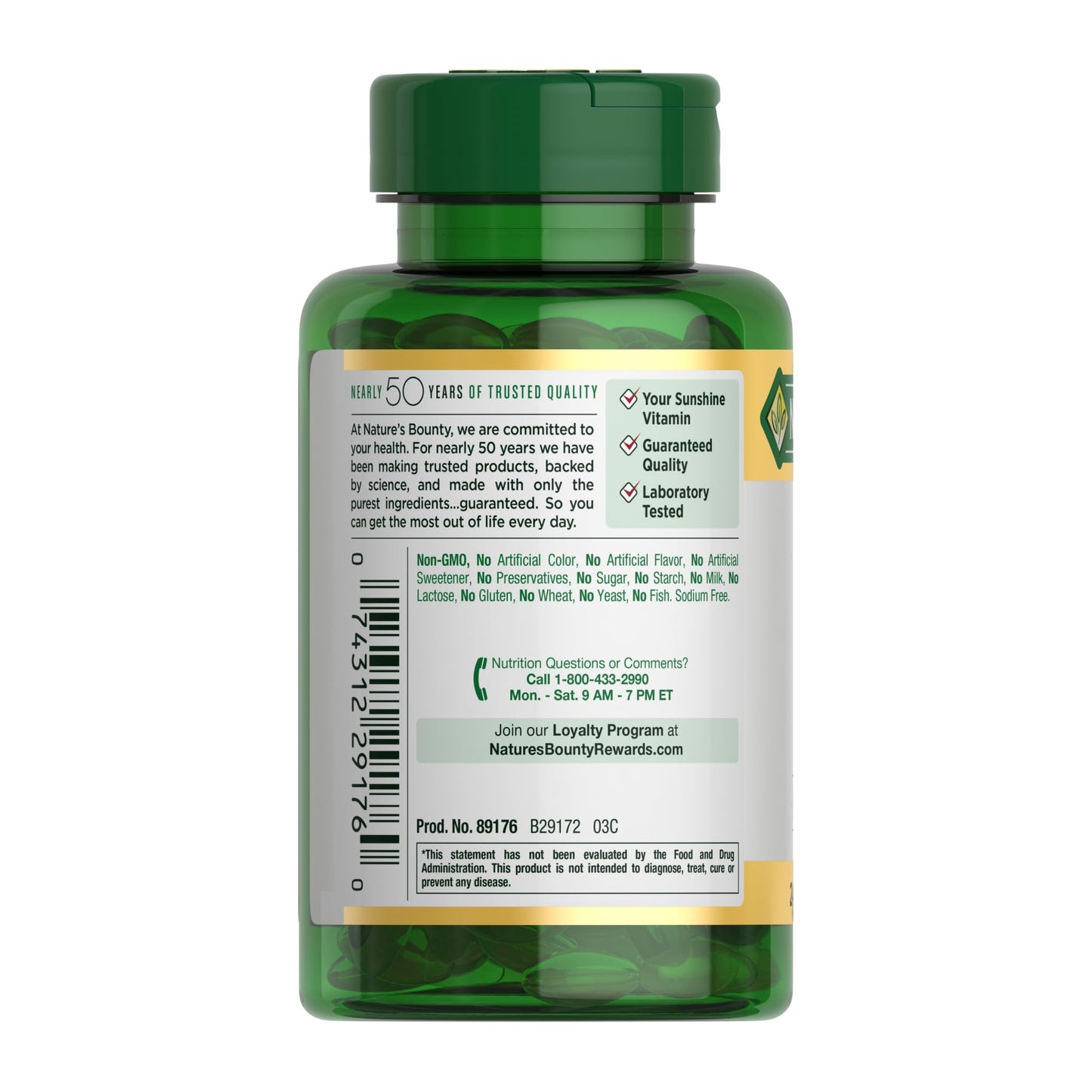 Nature's Bounty Vitamin D3, Immune Support, 125 mcg (5000iu), Rapid Release Softgels, 240 Ct (package may differ)