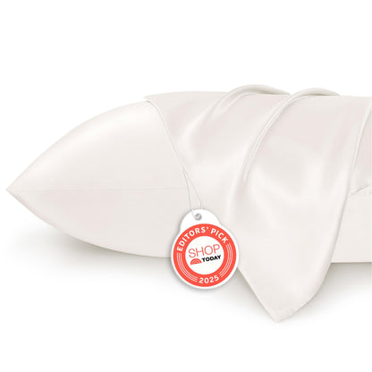 Bedsure Satin Pillowcase, Similar to Silk Pillow Cases Queen Size Set of 2, Cooling Pillow Case Covers with Envelope Closure, Room Decor Valentine Gifts for Women Men, Silver Grey, 20x30 Inches, 2pcs