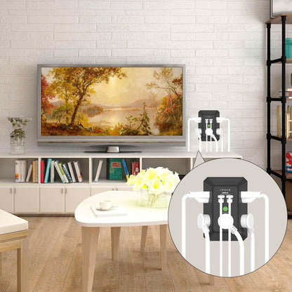 Wall Charger, Surge Protector, QINLIANF 5 Outlet Extender with 4 USB Charging Ports, 3-Sided 1680J Power Strip Multi Plug Adapter Spaced for Home Travel Office