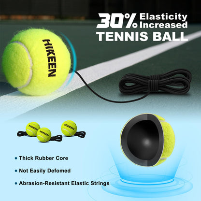 Hikeen Premium Tennis Trainer Rebound with Metal Base,Portable Solo Tennis Trainer Set with 3 Highly Elastic String Balls,Tennis Practice Equipment for Adult Kids and Beginners