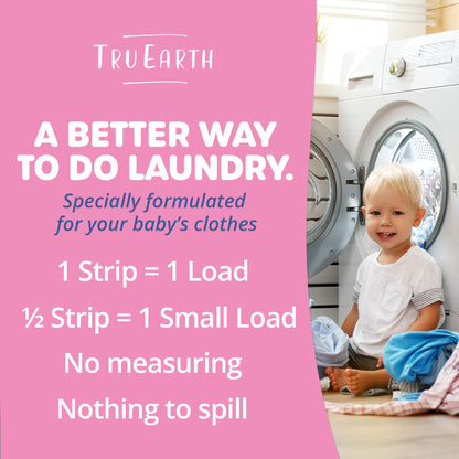 Tru Earth Compact Dry Laundry Detergent - Up to 128 Loads (64 Sheets) - Paraben-Free - Original Eco-Strip Liquidless Detergent, Travel - Fresh Linen | Packaging May Vary
