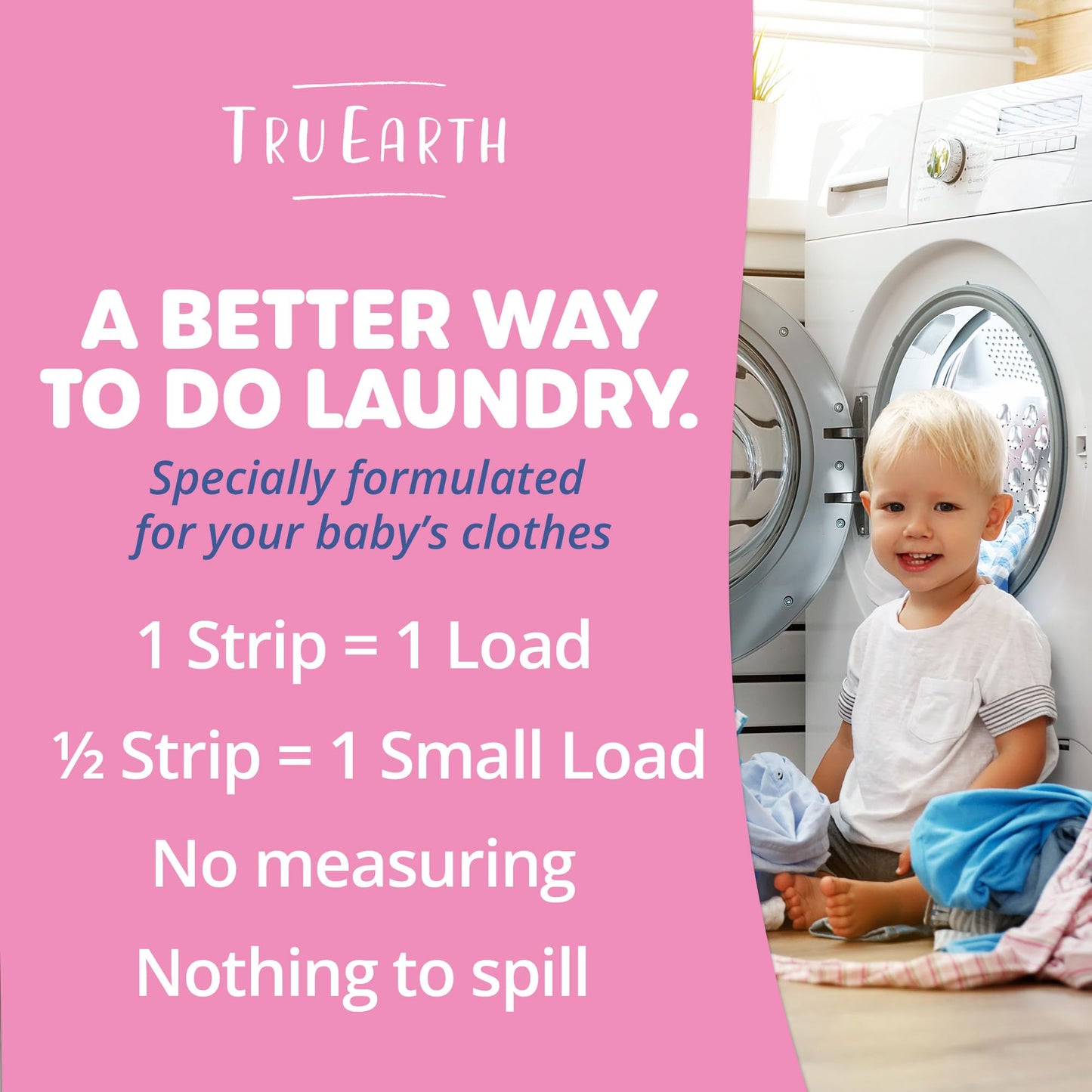 Tru Earth Compact Dry Laundry Detergent - Up to 128 Loads (64 Sheets) - Paraben-Free - Original Eco-Strip Liquidless Detergent, Travel - Fresh Linen | Packaging May Vary
