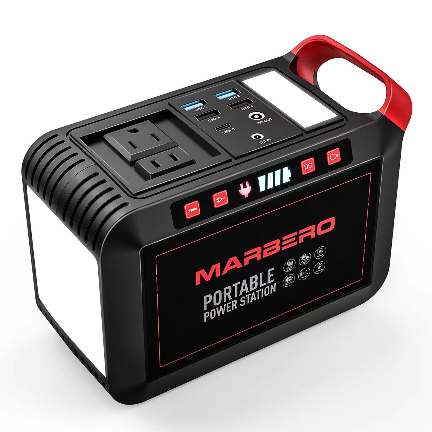 MARBERO 237Wh Solar Generator with Solar Panel Included Portable Power Station 300W Pure Sine Wave with Foldable Solar Panel 60W Set for Camping Outdoor Hiking Fishing Emergency
