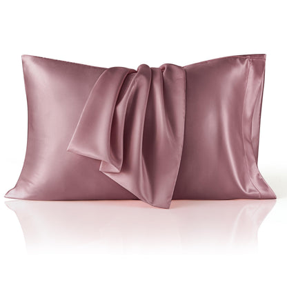 Bedsure Satin Pillowcase, Similar to Silk Pillow Cases Queen Size Set of 2, Cooling Pillow Case Covers with Envelope Closure, Room Decor Valentine Gifts for Women Men, Silver Grey, 20x30 Inches, 2pcs