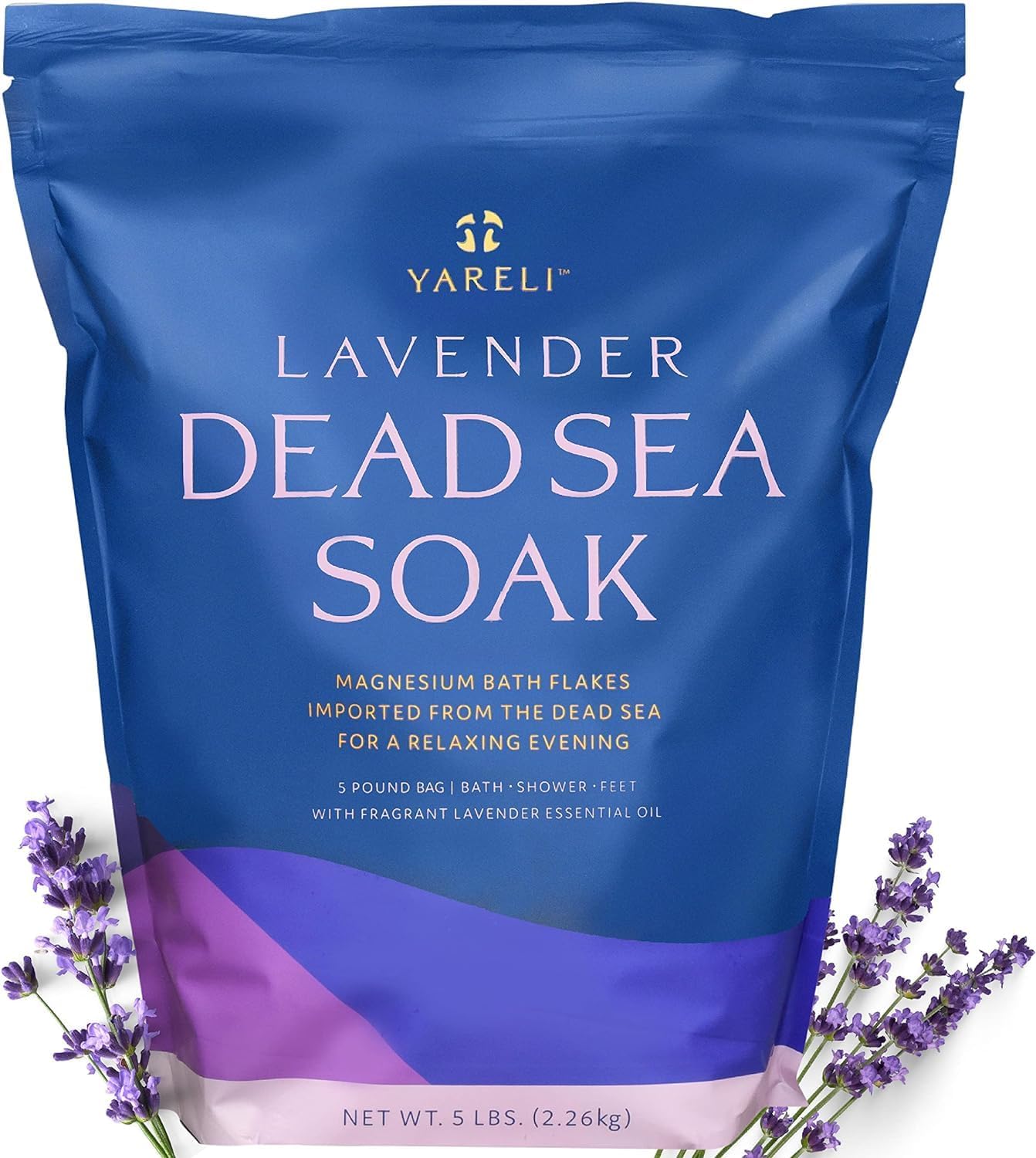 Dead Sea Bath & Foot Soak, Eucalyptus Magnesium Bath Salt Flakes, Alternative to Epsom Salt, 5lbs with Over 250,000mg of Elemental Magnesium Per Bag