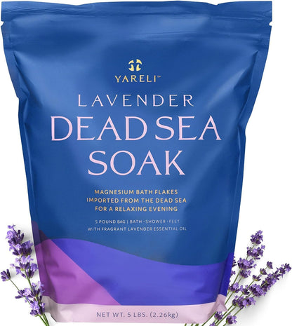 Dead Sea Bath & Foot Soak, Eucalyptus Magnesium Bath Salt Flakes, Alternative to Epsom Salt, 5lbs with Over 250,000mg of Elemental Magnesium Per Bag